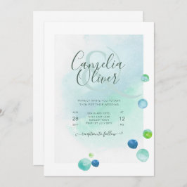 Invitación Elegante Sea Glass Watercolor Boho Boda Invitati