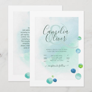 Invitación Elegante Sea Glass Watercolor Boho Boda Invitati