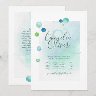 Invitación Elegante Sea Glass Watercolor Boho Boda Invitati