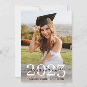 Invitación Elegante secuencia de comandos de 2 fotos superpue