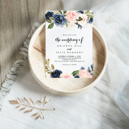 Invitación Elegante Sencilla Floral De Invierno Única El Boda
