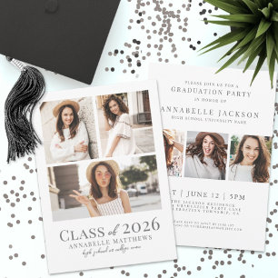Invitación Elegante Sencilla Foto de Graduado Fiesta de Gradu