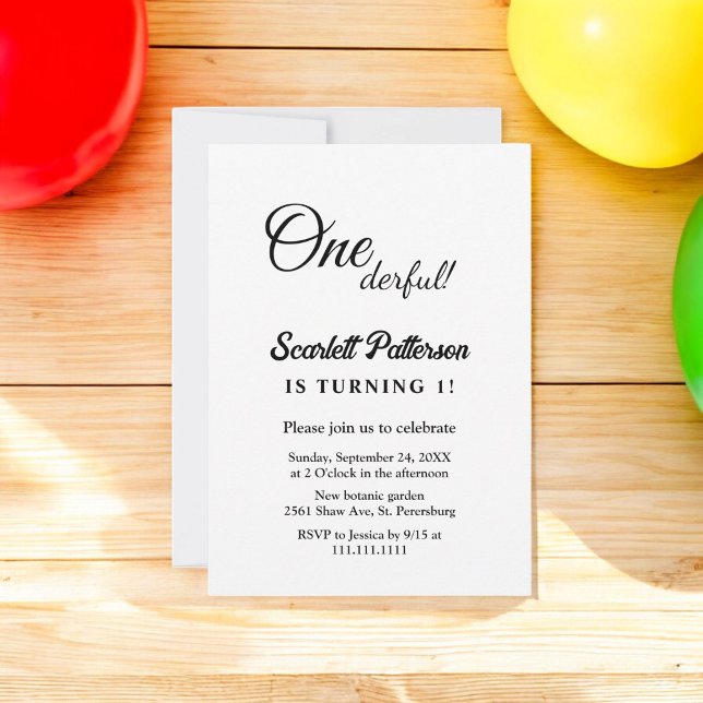 Invitación Elegante Sencillo Blanco Y Negro Moderno Primer Cu (Subido por el creador)