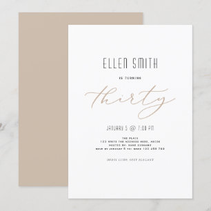 Invitación Elegante, sencillo, moderno, 30 años