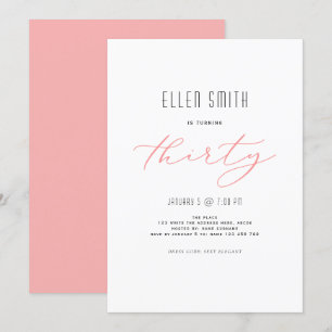 Invitación Elegante, sencillo, moderno, 30 años