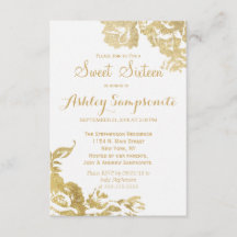 Elegante Sencillo Moderno Rosa Floral Dorado Dulce