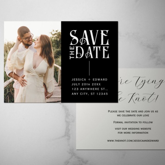 Invitación Elegante Sencillo Simple Moderno Guión Mínimo Foto (Subido por el creador)