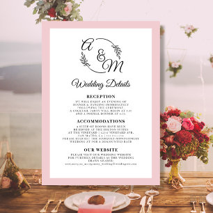 Invitación Elegante, sencillo y moderno, detalles de Boda ros