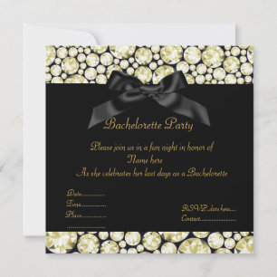 INVITACIÓN ELEGANTE SEPIA DIAMONTES DEL PARTIDO BACHELORETTE 