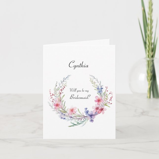 Invitación Elegante ¿Serás mi propuesta de la dama de honor? (Anverso)