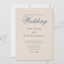 Elegante Serif Dusty Blue Boda