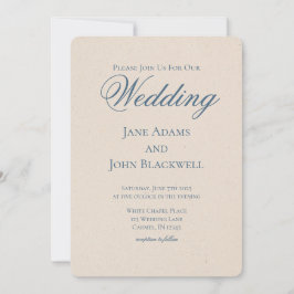 Invitación Elegante Serif Dusty Blue Boda