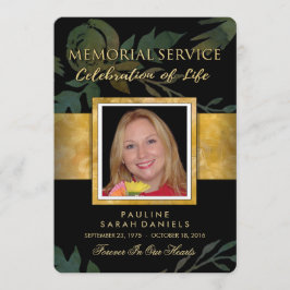 Invitación Elegante servicio conmemorativo Black Gold Invitad