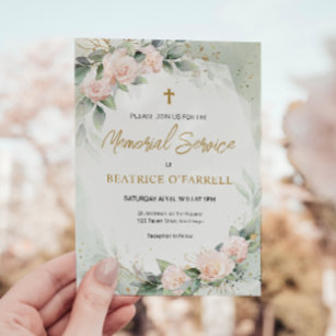 Invitación Elegante servicio conmemorativo de flores de color