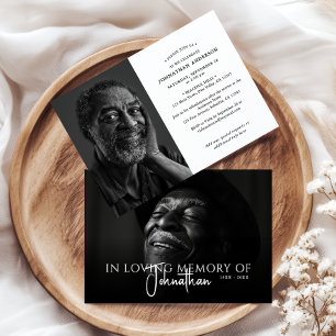 Invitación Elegante Servicio Funerario/Commemorativo Moderno