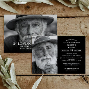 Invitación Elegante Servicio Funerario/Commemorativo Moderno 