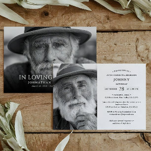 Invitación Elegante Servicio Funerario/Commemorativo Moderno