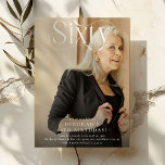 Invitación Elegante SESTAD Foto 60. Fiesta de cumpleaños<br><div class="desc">Celebra el gran estilo de 6-0 con nuestras invitaciones de cumpleaños con la foto de nuestro personalizado. Presenta tu foto favorita de la estrella de cumpleaños frente y centro, bellamente complementada con un elegante guión decorativo en blanco que dice SESENTA. Nuestra plantilla fácil de usar le permite añadir su toque...</div>