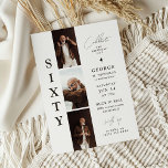 Invitación Elegante SESTAD Photo Strip 60 cumpleaños<br><div class="desc">Descubra la magia del diseño atemporal con nuestra 'Elegante invitación a la fiesta de cumpleaños número 60'. La invitación incluye un collage de tiras fotográficas que capta momentos preciosos y una elegante plantilla de cumpleaños montada contra un fondo blanco clásico. texto personalizar con facilidad para añadir un toque personal. ¡Perfecto...</div>