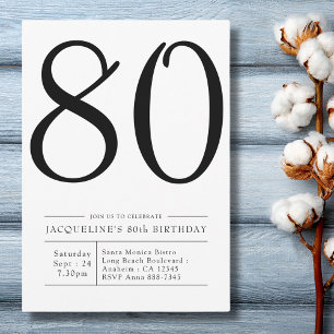 Invitación Elegante setenta y ochenta años Fiesta simple