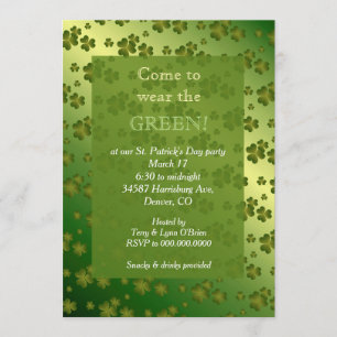 Invitación Elegante Shamrock Shamrock St Patricks Day Fiesta
