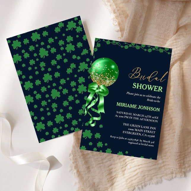Invitación Elegante Shamrock St. Patrick's Day Bridal Shower (Subido por el creador)