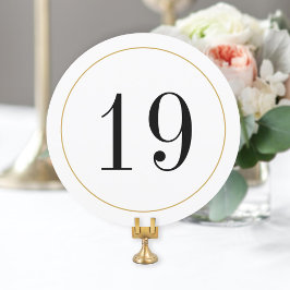 Invitación Elegante Shimmer Gold Circle Table Number Card