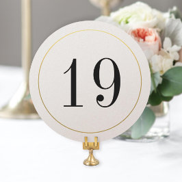 Invitación Elegante Shimmer Gold Circle Table Number Card