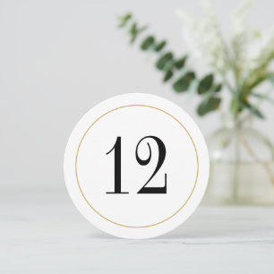 Invitación Elegante Shimmer Gold Circle Table Número 12 Card