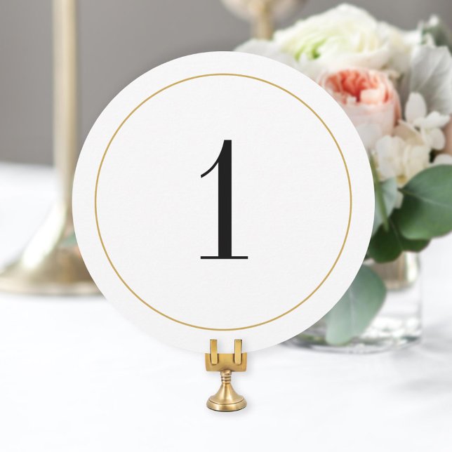 Invitación Elegante Shimmer Gold Circle Table Número 1 Tarjet (Subido por el creador)