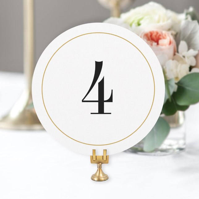 Invitación Elegante Shimmer Gold Circle Table Número 4 Tarjet (Subido por el creador)
