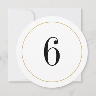 Invitación Elegante Shimmer Gold Circle Table Número 6 Tarjet