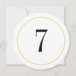 Invitación Elegante Shimmer Gold Circle Table Número 7 Tarjet