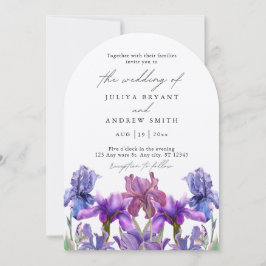 Invitación Elegante shimmer Iris boda de escritura de arco fl