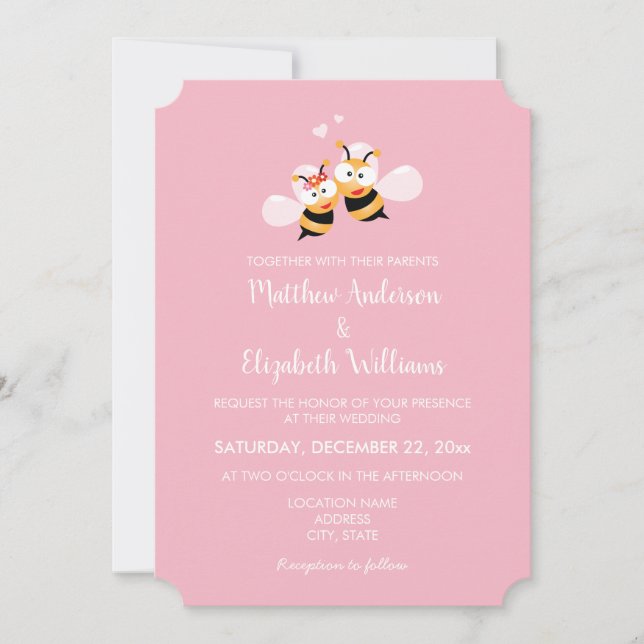 Invitación Elegante Significado Para Ser Boda Rosa (Anverso)