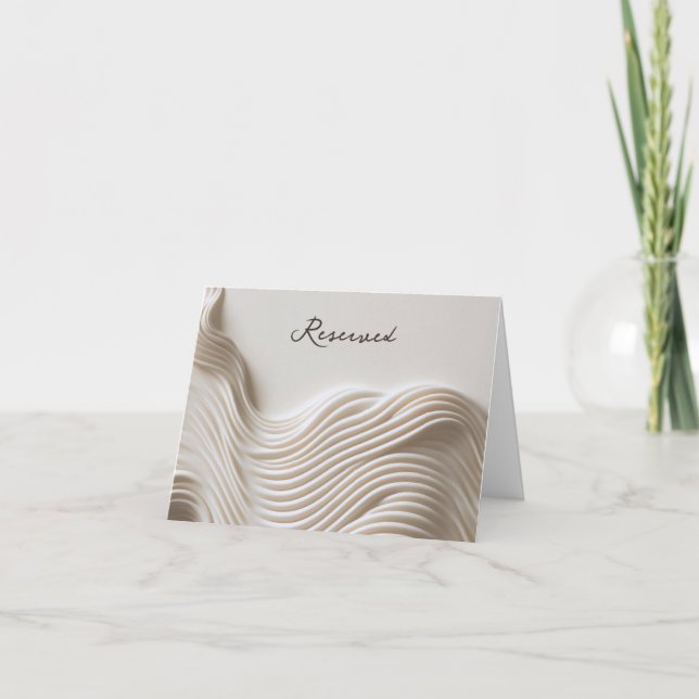 Invitación Elegante signo de boda blanco crema reservado (Anverso)