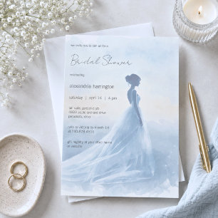 Invitación Elegante Silueta Nupcial Fiesta de Despedida de So