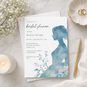 Invitación Elegante Silueta Nupcial Fiesta de Despedida de So