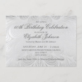Invitación Elegante Silver 60° cumpleaños