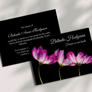 Invitación Elegante Simpatía Floral Funeral Gracias Cartas
