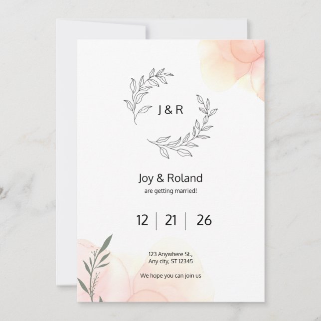 Invitación Elegante Simple (Anverso)