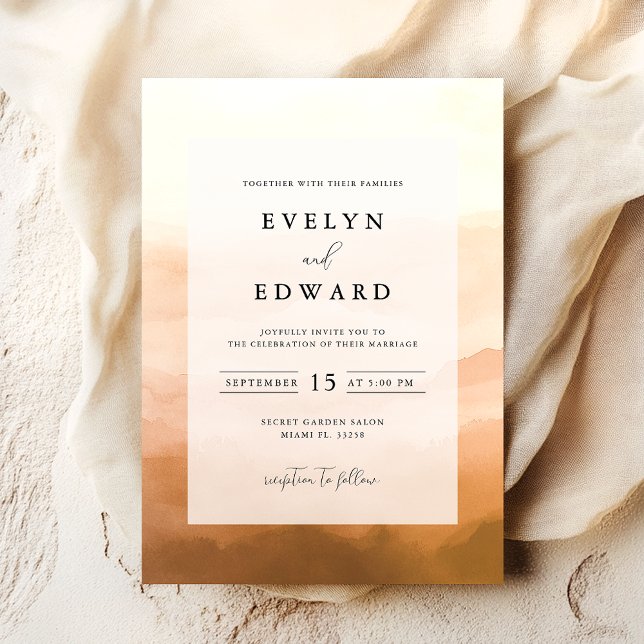 Invitación Elegante Simple Acuarela Boho Boho (Subido por el creador)