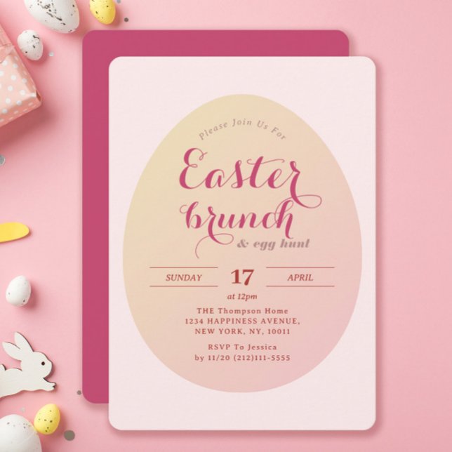 Invitación Elegante Simple Brunch De Pascua Huevos Caza Bland (Subido por el creador)