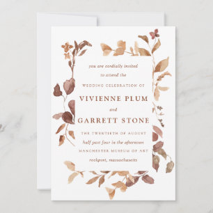 Invitación Elegante, simple caída Minimalista deja Boda