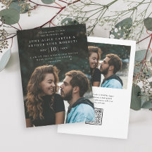 Elegante Simple Código QR de Foto RSVP Boda