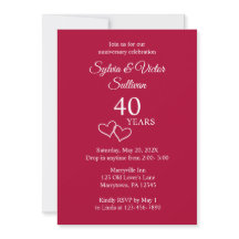 Elegante Simple Cumpleaños Personalizado Ruby 40 A