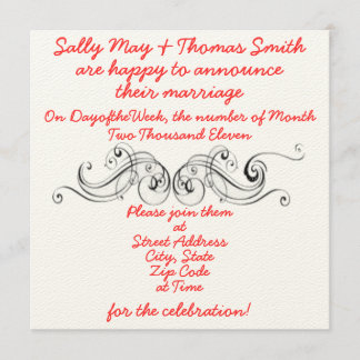 Invitación elegante simple de la boda