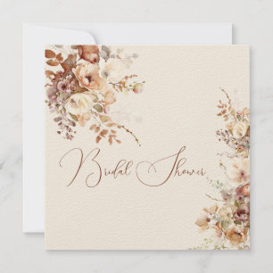 Invitación Elegante, simple flor de campo, ducha de novia caí
