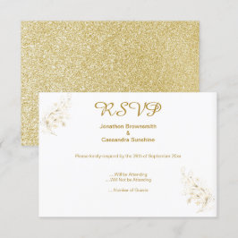 INVITACIÓN ELEGANTE SIMPLE GOLD LEAF PURPURINA RSVP