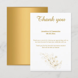 INVITACIÓN ELEGANTE SIMPLE GOLD LEAF REVERSE GRACIAS